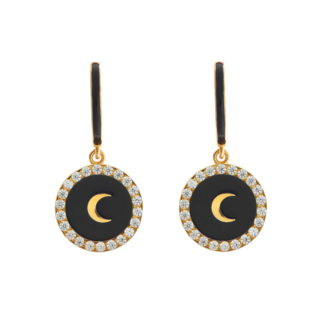 Moon Enamel Hoops - Eye M Neon Rocks - Ileana Makri store