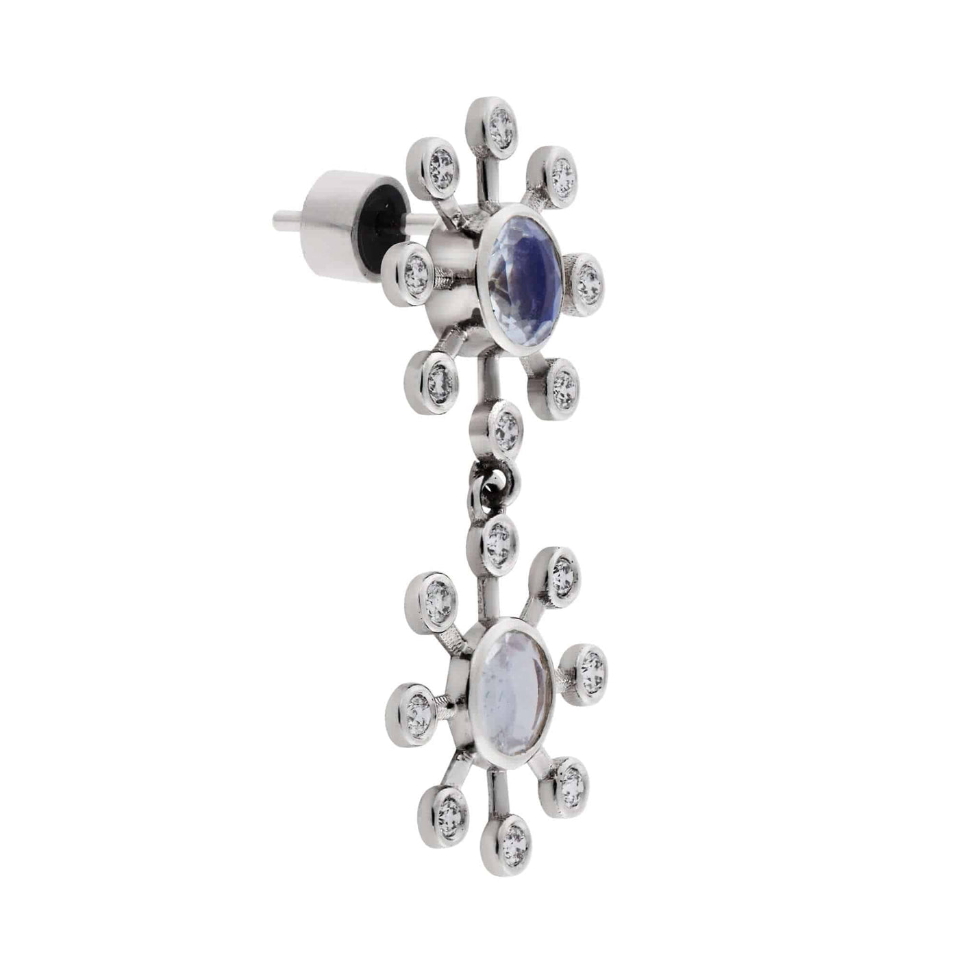 Moonstone Blossom Dangling Earrings - Florescence - Ileana Makri store