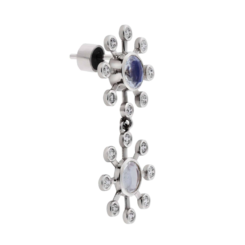 Moonstone Blossom Dangling Earrings - Florescence - Ileana Makri