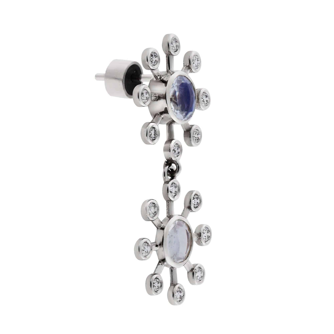 Moonstone Blossom Dangling Earrings - Florescence - Ileana Makri