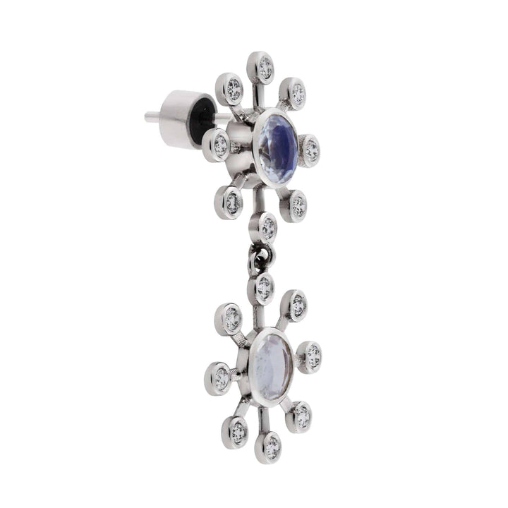 Moonstone Blossom Dangling Earrings - Florescence - Ileana Makri