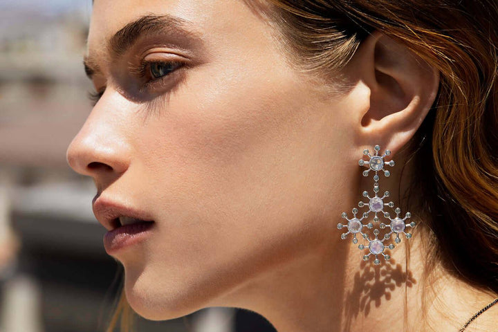 Moonstone Blossom Earrings W - AP - Florescence - Ileana Makri