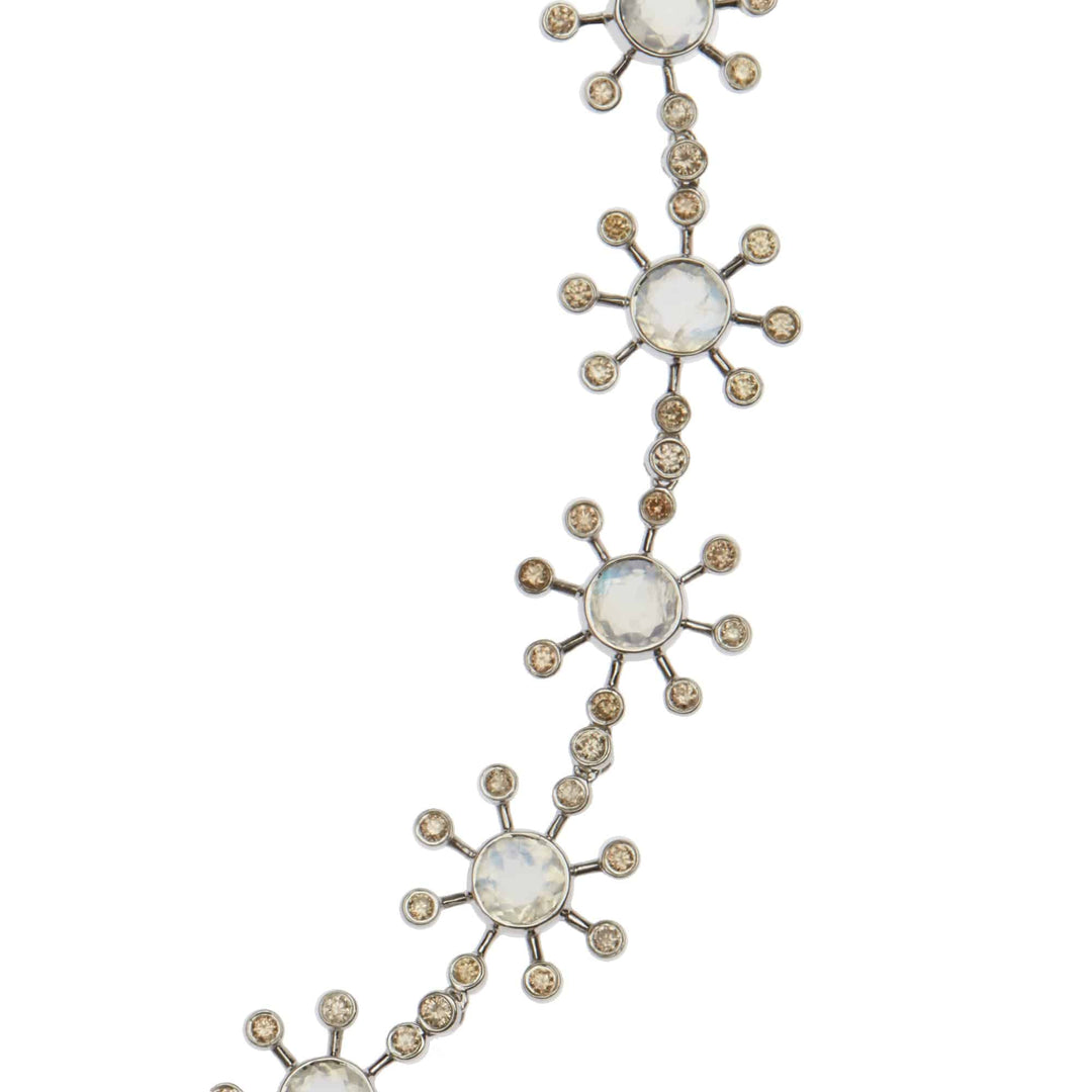 Moonstone Blossom Necklace W - D - Florescence - Ileana Makri