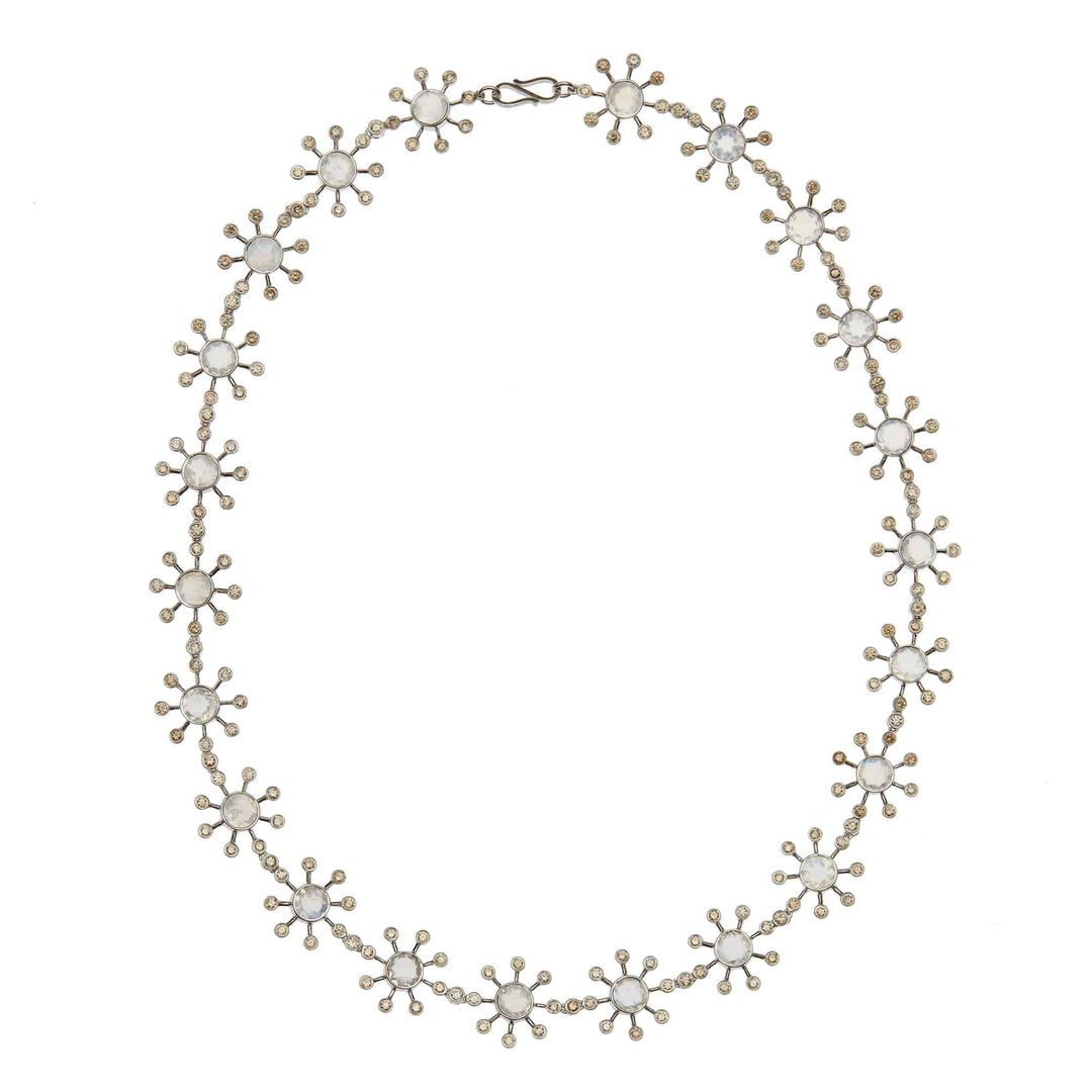 Moonstone Blossom Necklace W - D - Florescence - Ileana Makri