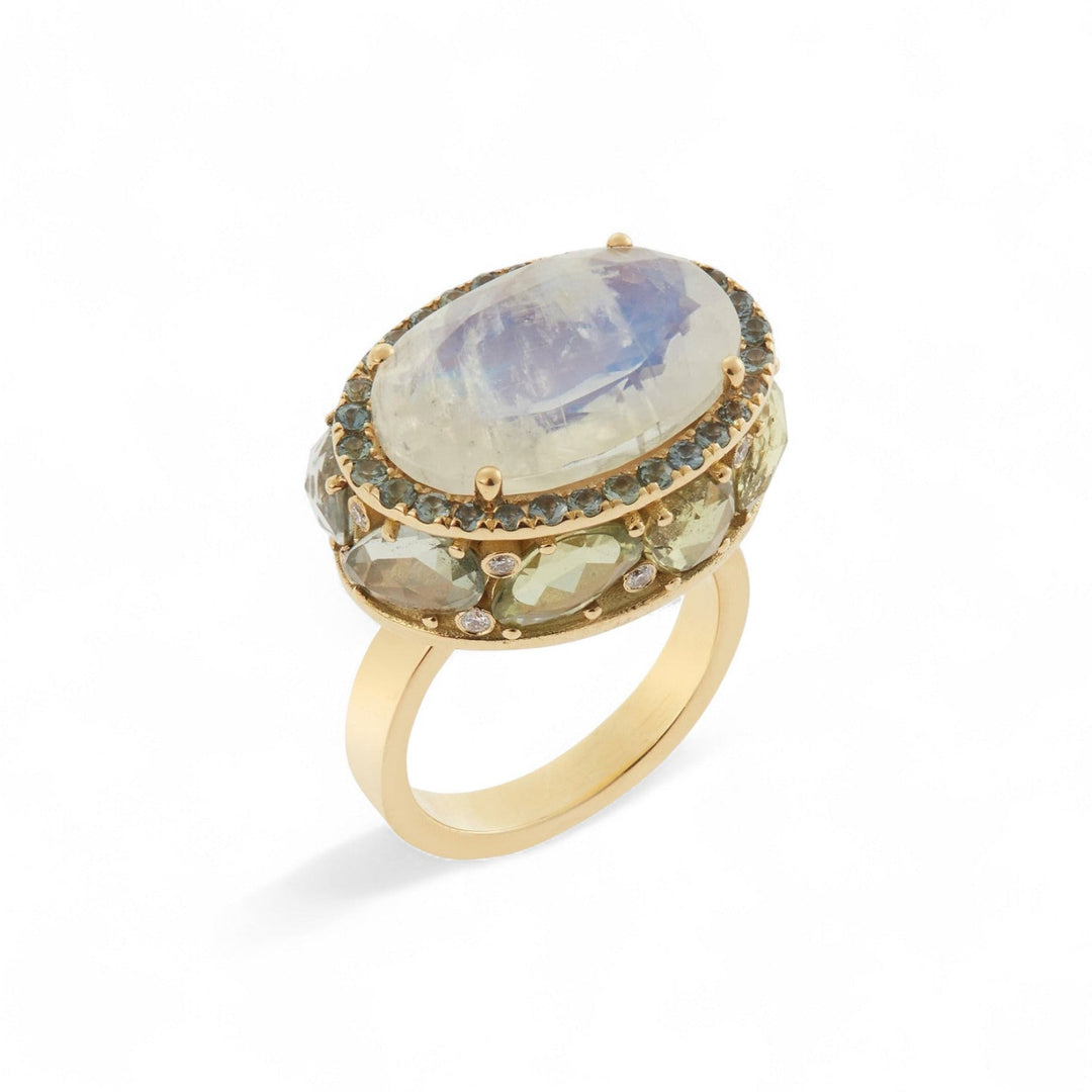 Moonstone Blossom Ring - One of a Kind - Ileana Makri