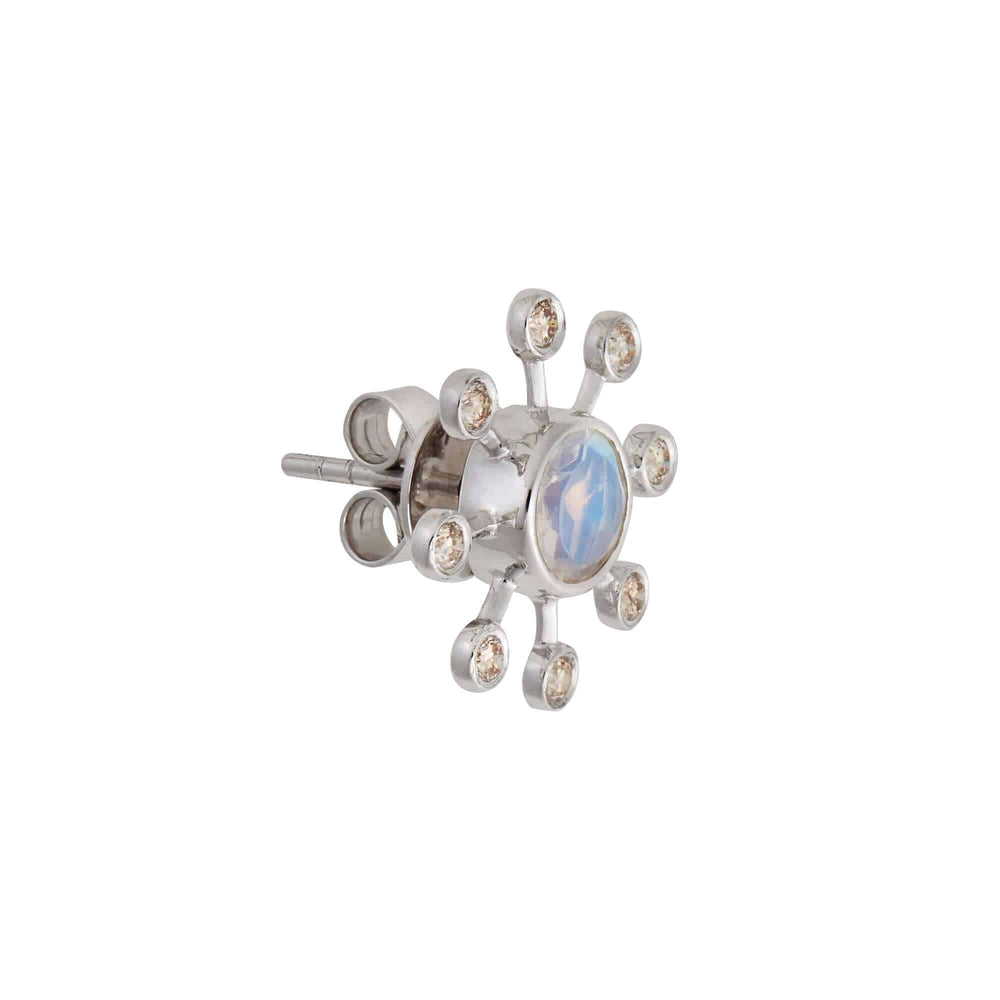 Moonstone Blossom Studs W - D - Florescence - Ileana Makri
