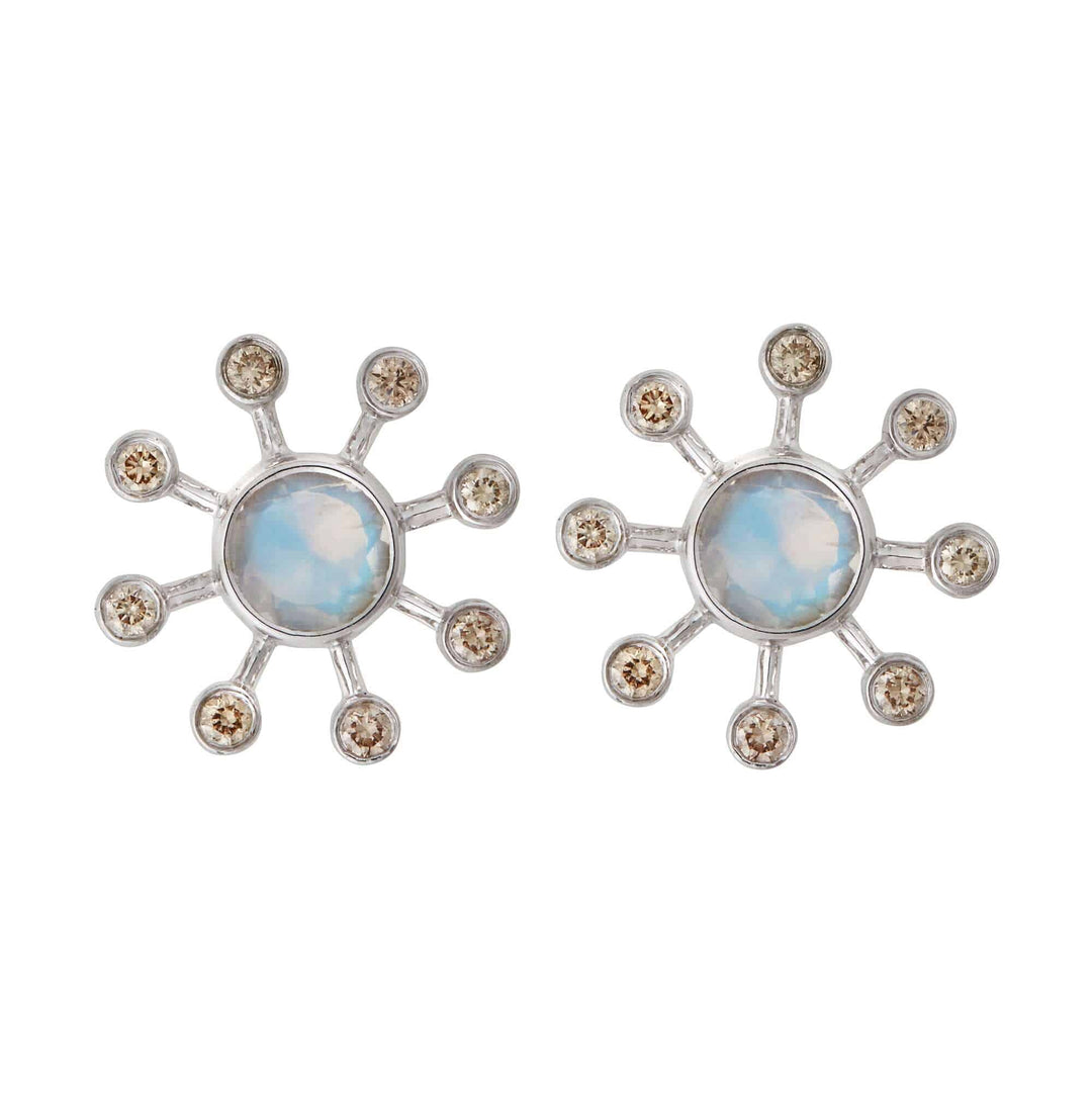 Moonstone Blossom Studs W - D - Florescence - Ileana Makri
