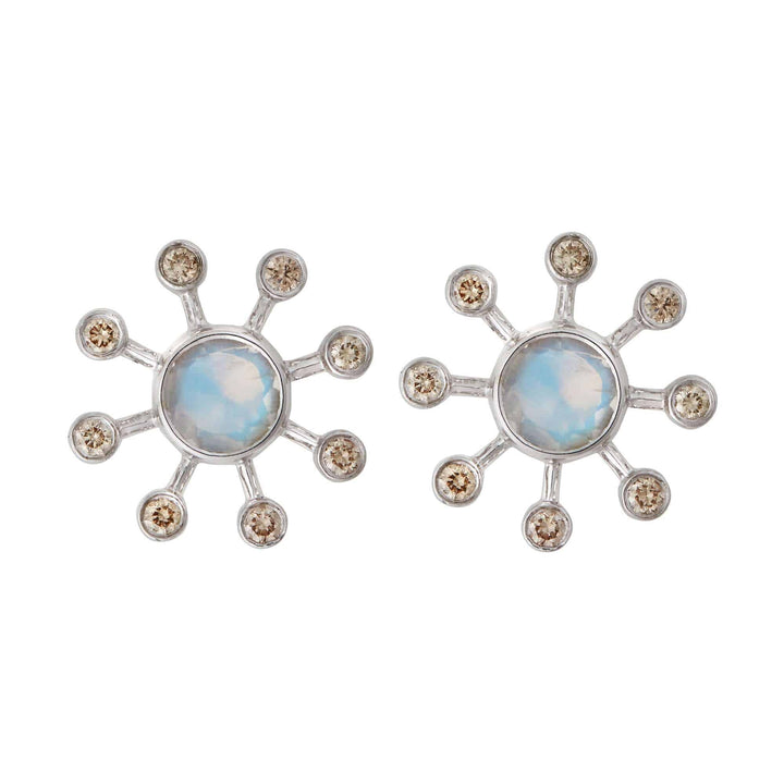 Moonstone Blossom Studs W - D - Florescence - Ileana Makri