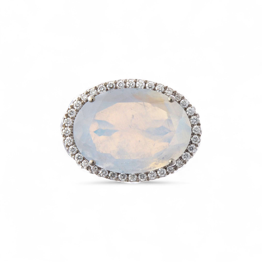 Moonstone Eternity Flower Ring