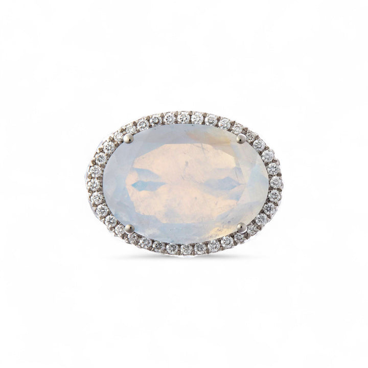 Moonstone Eternity Flower Ring