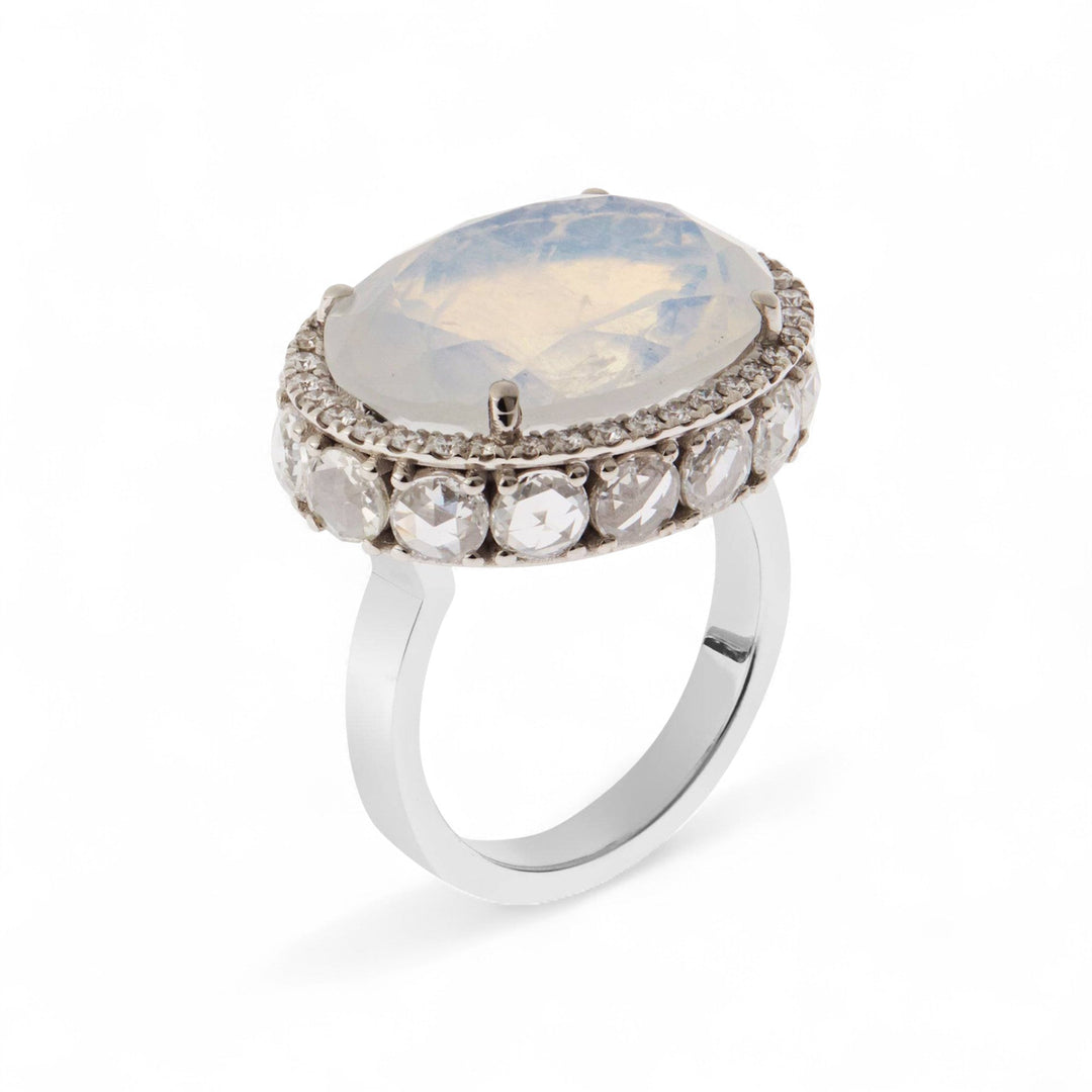 Moonstone Eternity Flower Ring - OAK - Archive - Ileana Makri
