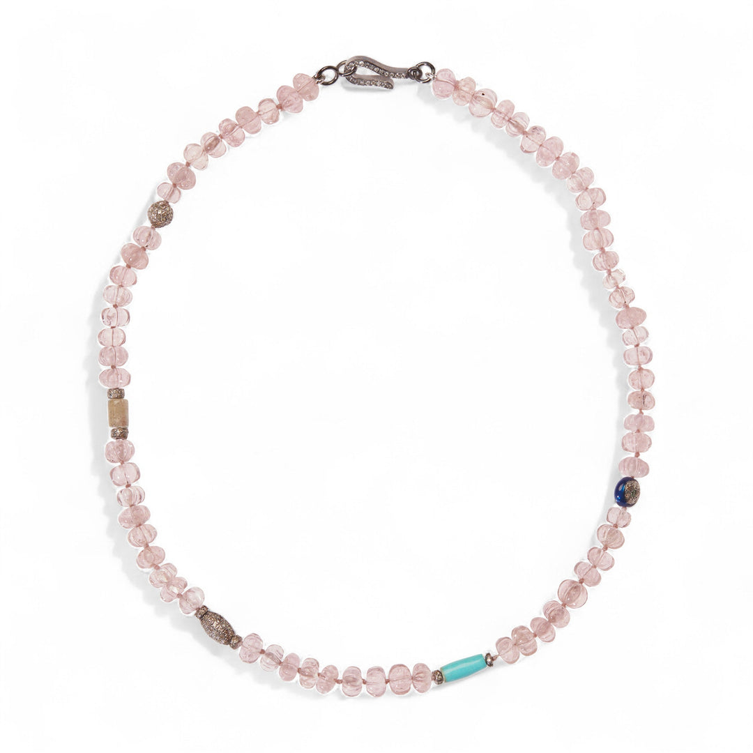 Morganite Trail Necklace 288 (38cm) - Globetrotter - Ileana Makri