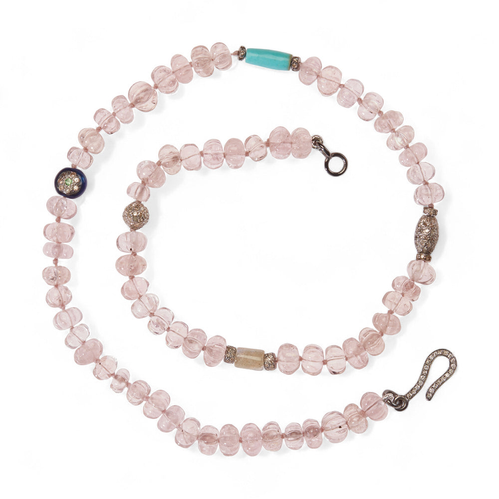 Morganite Trail Necklace 288 (38cm) - Globetrotter - Ileana Makri