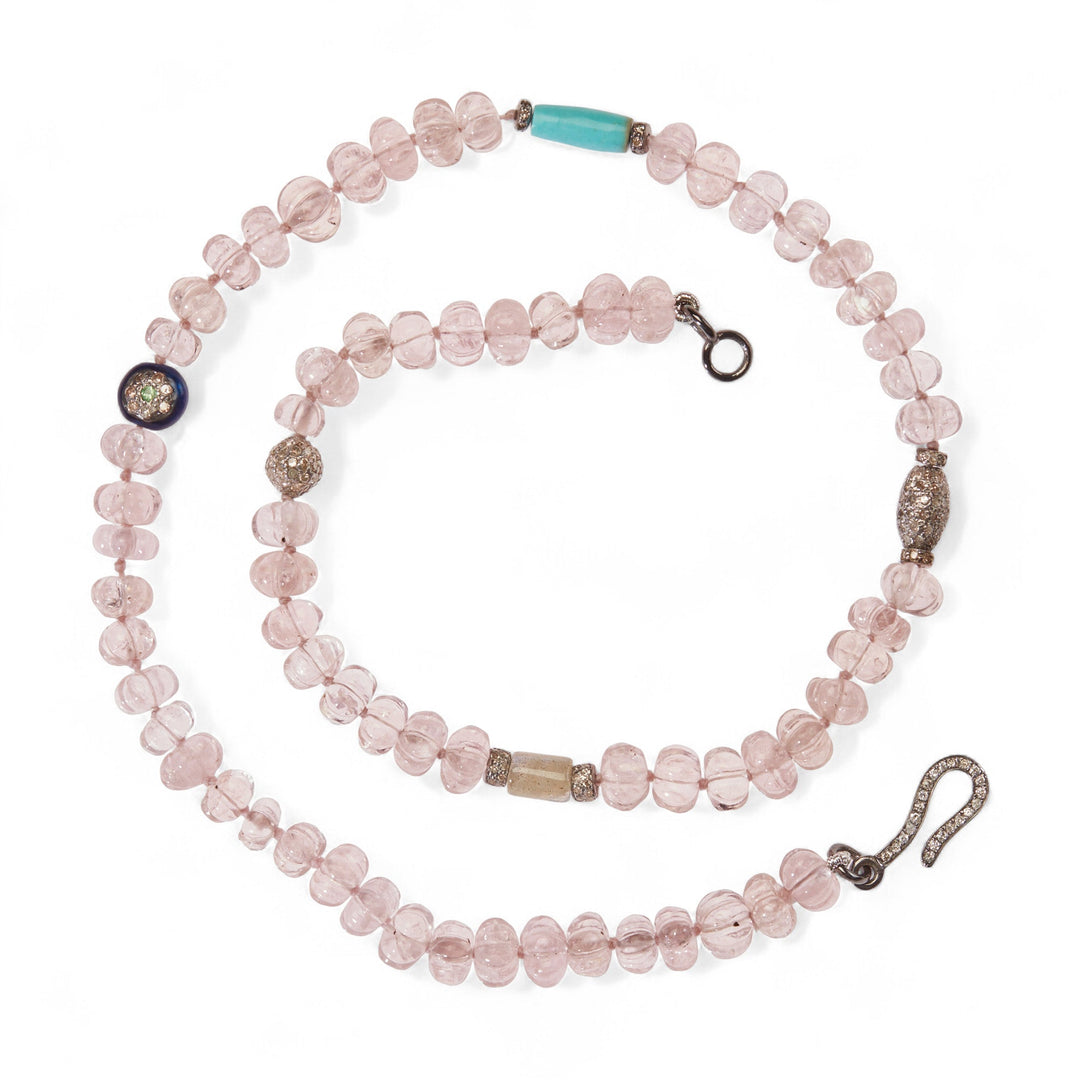Morganite Trail Necklace 288 (38cm) - Globetrotter - Ileana Makri