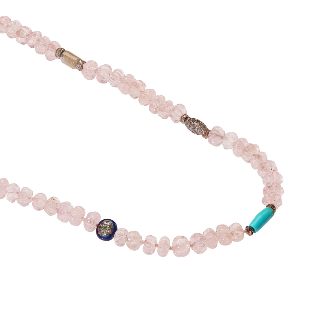 Morganite Trail Necklace 288 (38cm) - Globetrotter - Ileana Makri