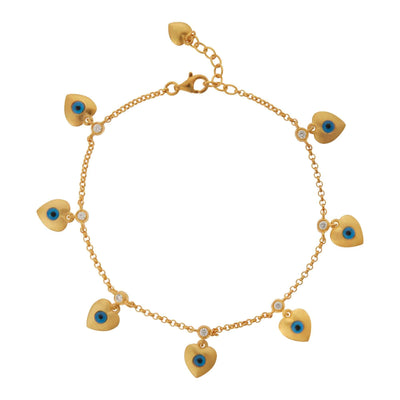 Multi Love Charm Bracelet - Eye M Hearts - Ileana Makri store