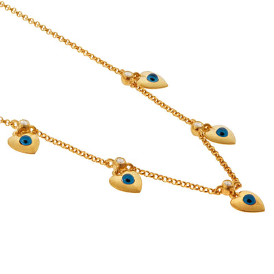 Multi Love Charm Necklace - Eye M Hearts - Ileana Makri store
