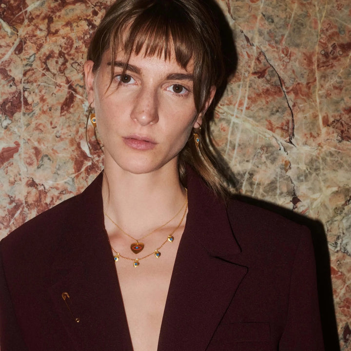 Multi Love Charm Necklace - Eye M Hearts - Ileana Makri