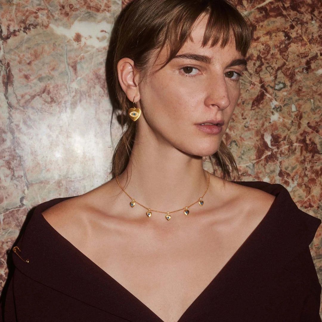 Multi Love Charm Necklace - Eye M Hearts - Ileana Makri