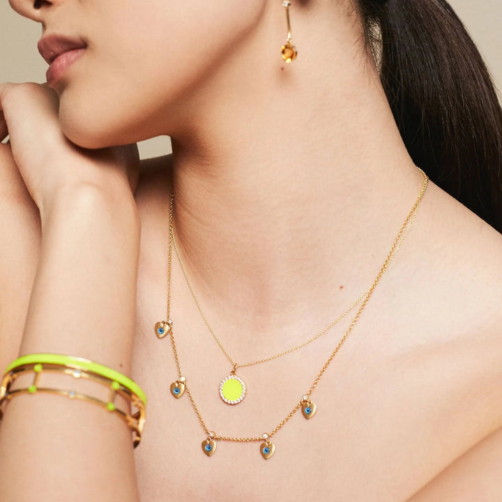 Multi Love Charm Necklace - Eye M Hearts - Ileana Makri