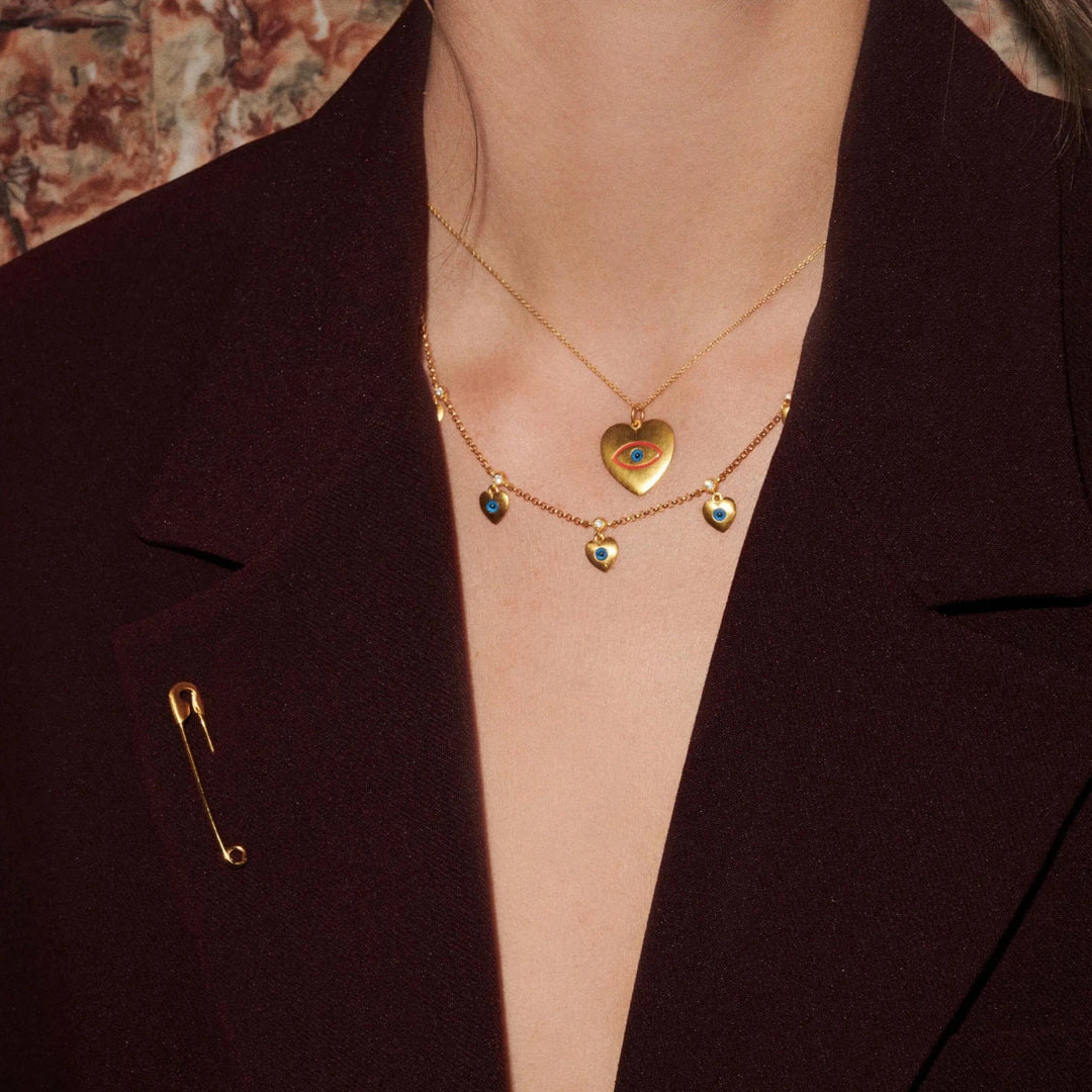 Multi Love Charm Necklace - Eye M Hearts - Ileana Makri