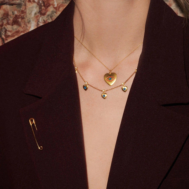 Multi Love Charm Necklace - Eye M Hearts - Ileana Makri