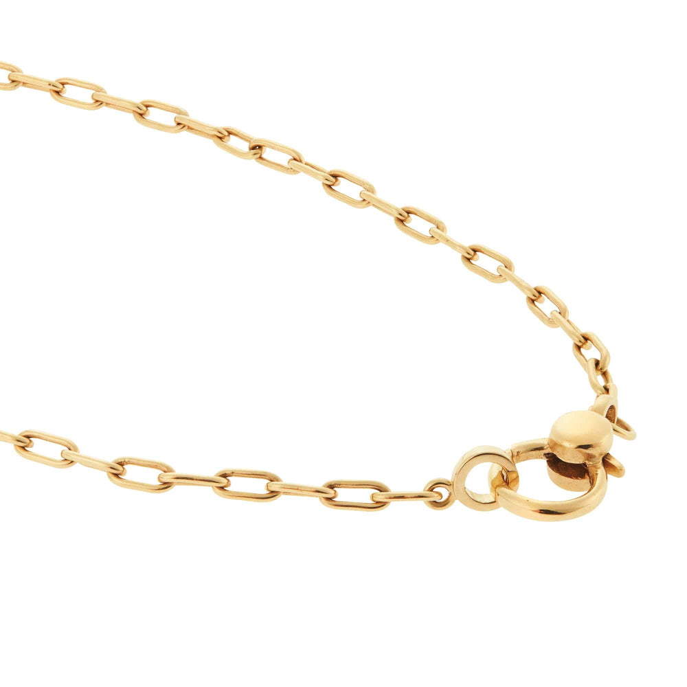Narrow oblong chain with small gold lock Y - 14 - Chains - Ileana Makri