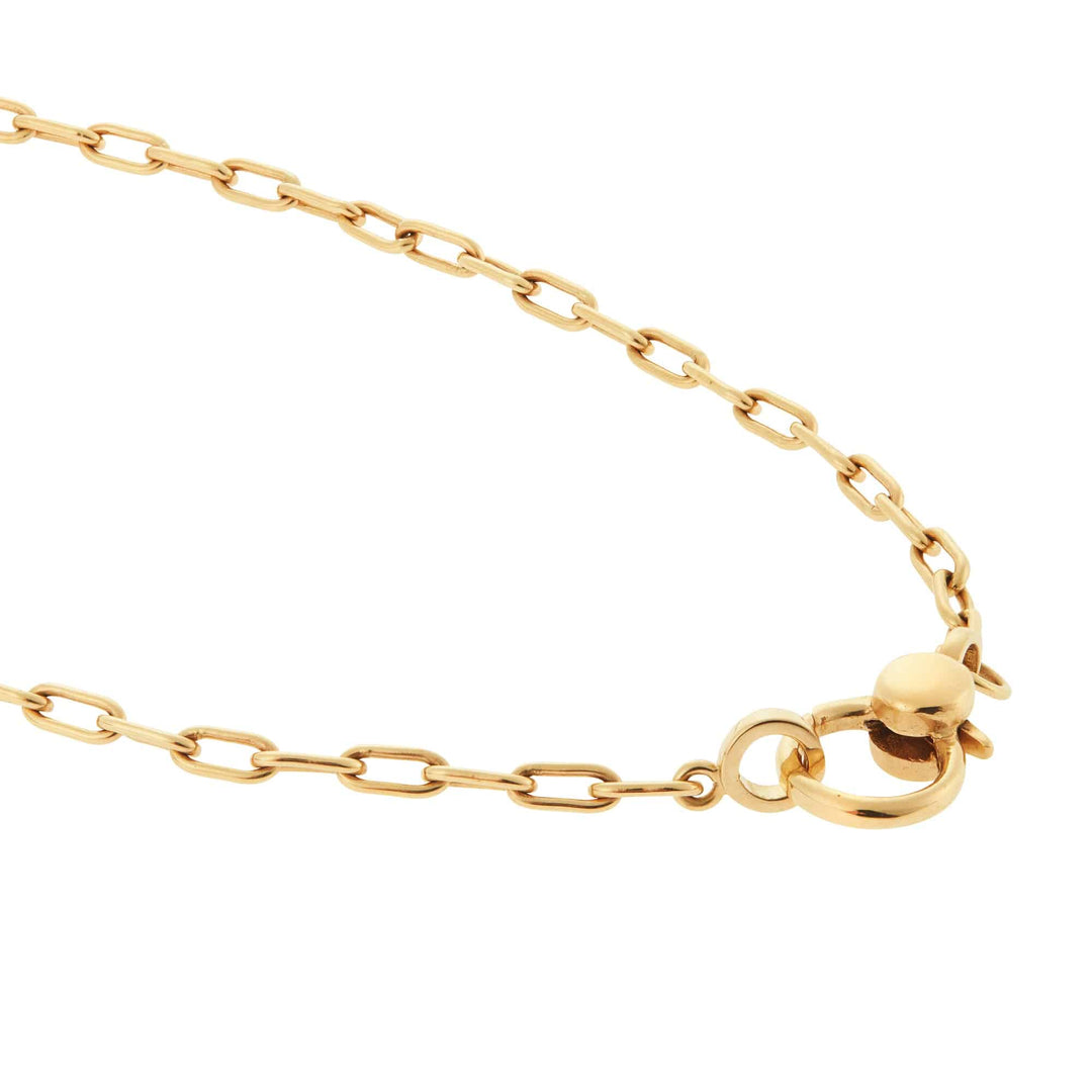 Narrow oblong chain with small gold lock Y - 14 - Chains - Ileana Makri