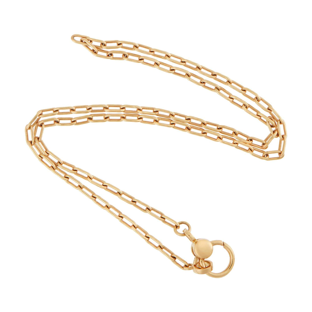 Narrow oblong chain with small gold lock Y - 14 - Chains - Ileana Makri