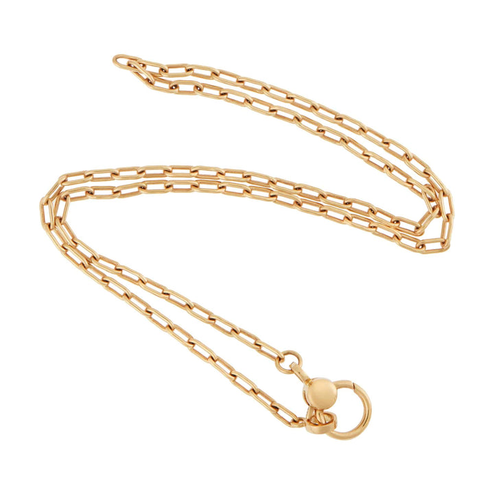 Narrow oblong chain with small gold lock Y - 14 - Chains - Ileana Makri