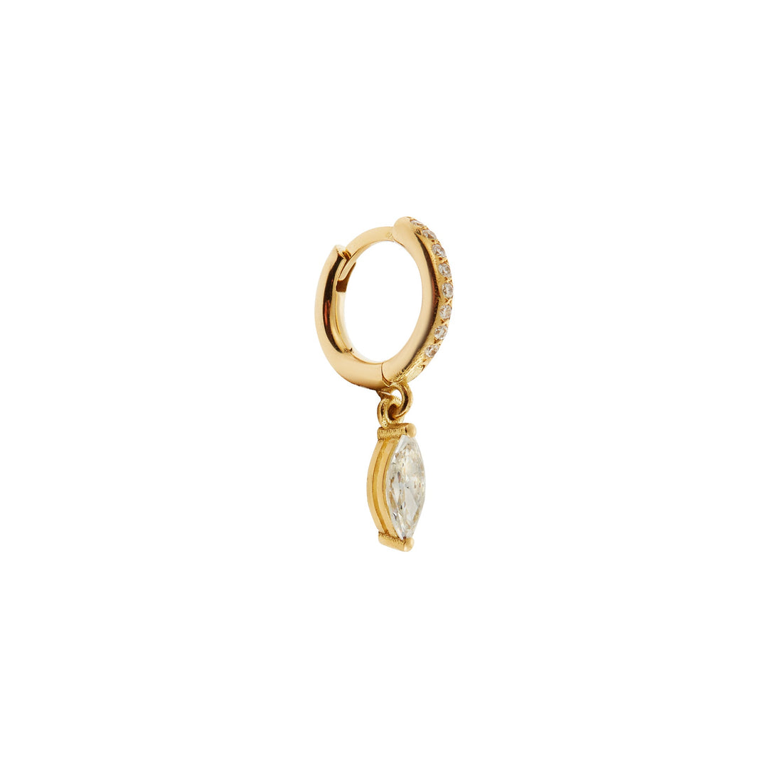 Navette Diamond Drop Midi Hoops Y - D - Classic - Ileana Makri