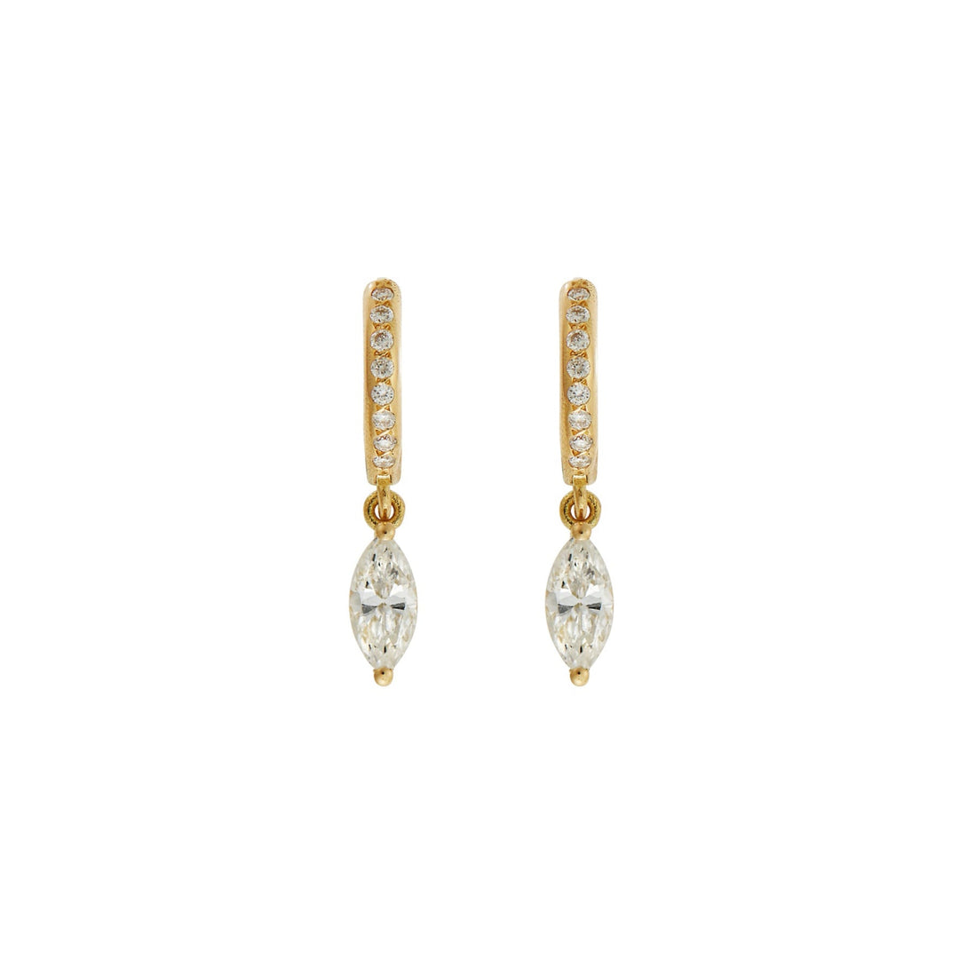 Navette Diamond Drop Midi Hoops Y - D - Classic - Ileana Makri