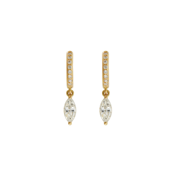 Navette Diamond Drop Midi Hoops Y - D - Classic - Ileana Makri