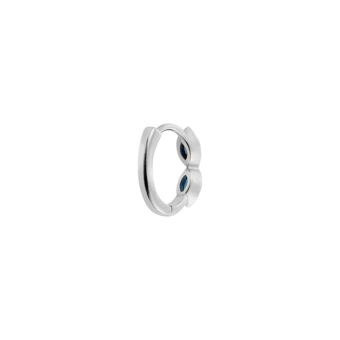 Navette Sapphire Mini Hoops W - BS - Classic - Ileana Makri