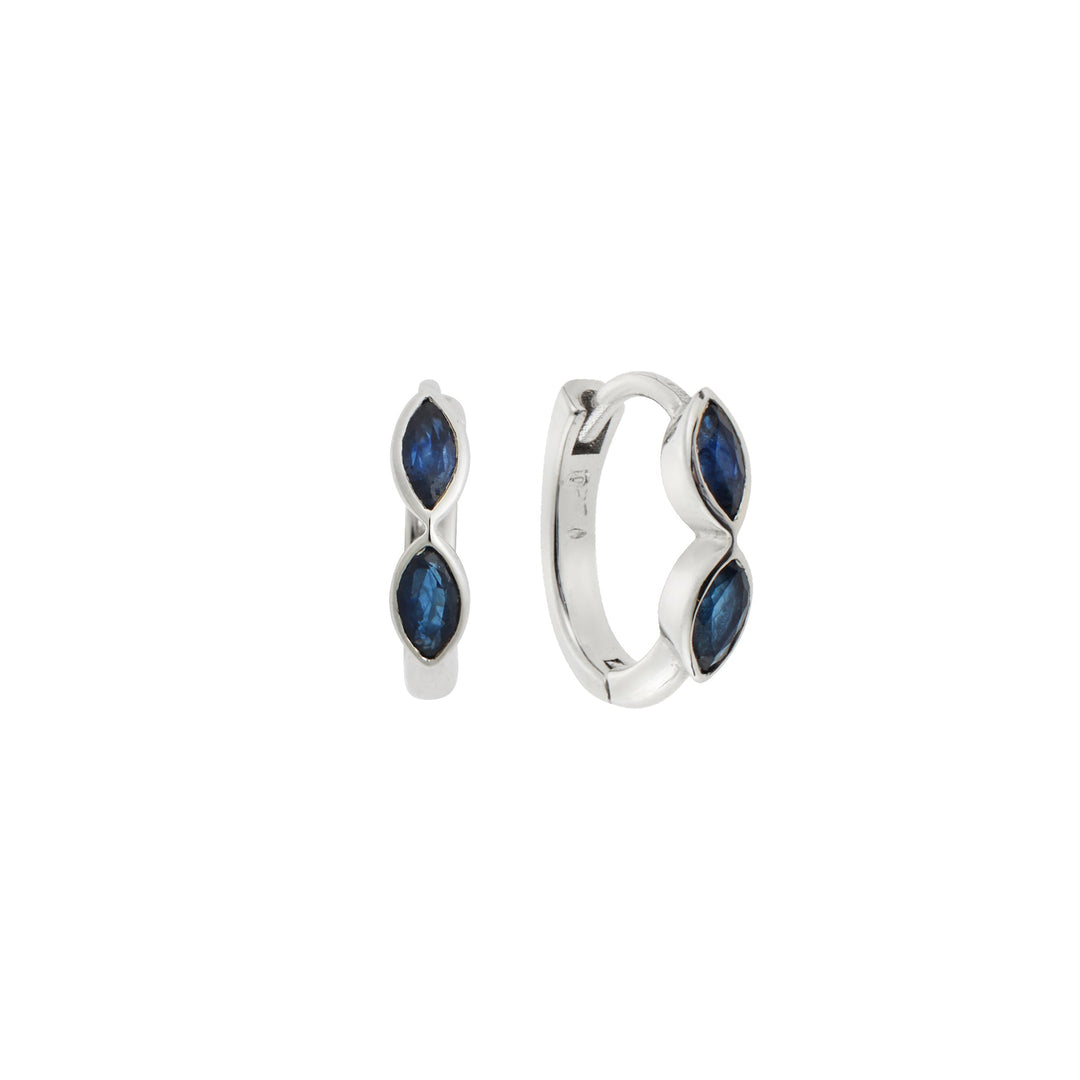 Navette Sapphire Mini Hoops W - BS - Classic - Ileana Makri