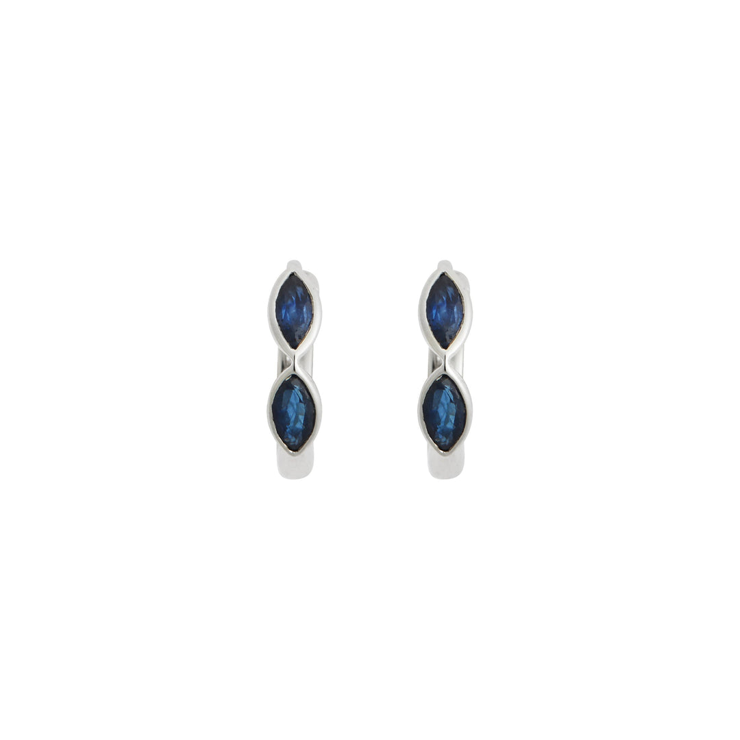 Navette Sapphire Mini Hoops W - BS - Classic - Ileana Makri
