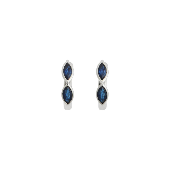 Navette Sapphire Mini Hoops W - BS - Classic - Ileana Makri