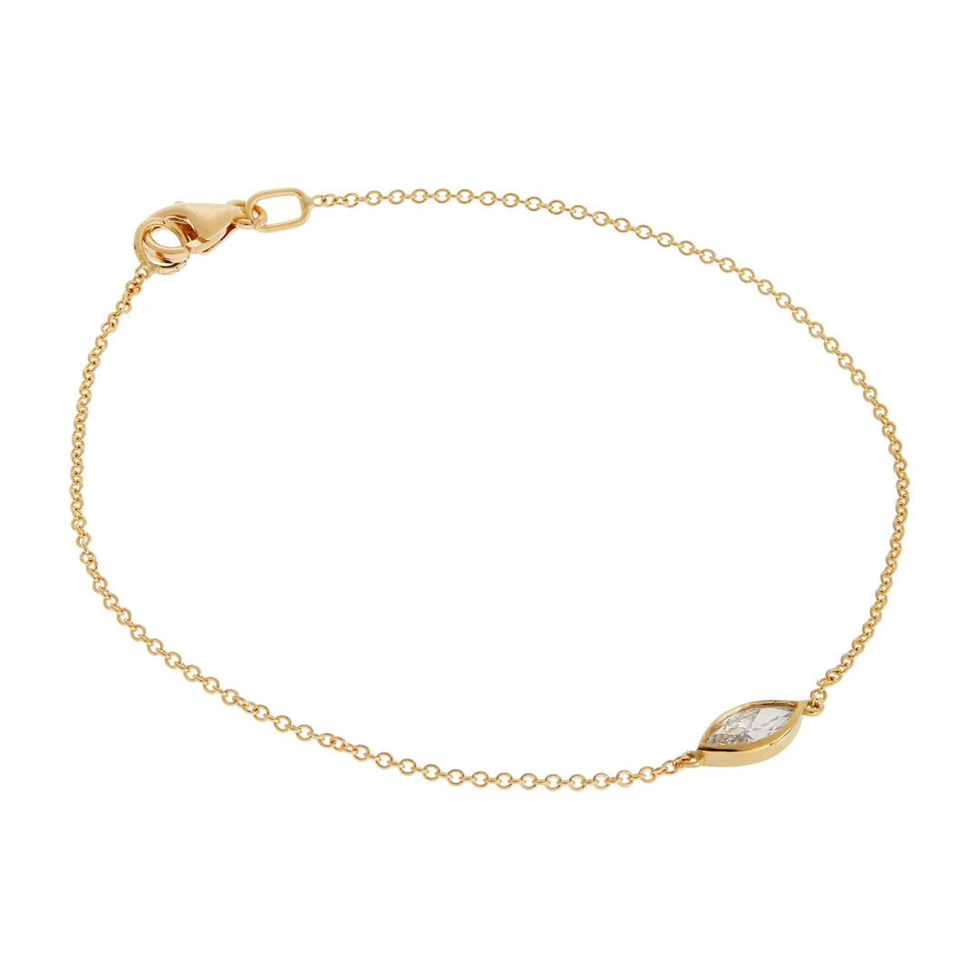 Navette Single Diamond Bracelet Y - D - Classic - Ileana Makri