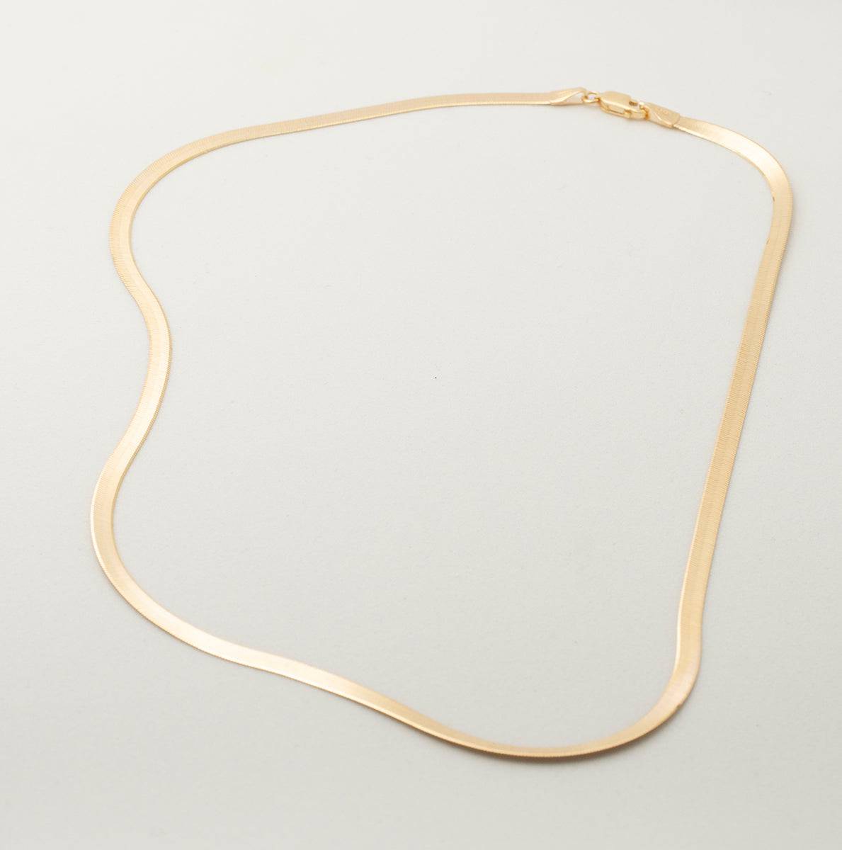 Necklace 2mm Slim Herringbone Chain - More than this - Ileana Makri store