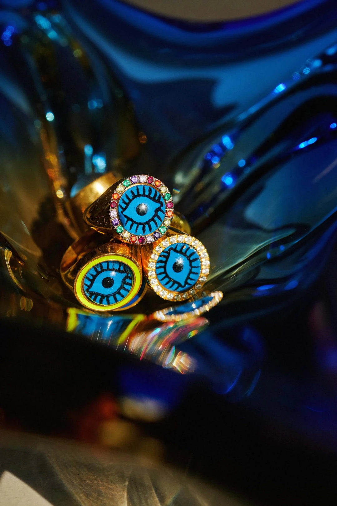 Neon Blue Evil Eye Chevalier - Eye M Eyes - Ileana Makri
