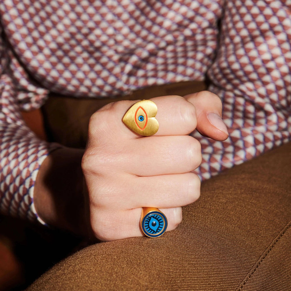 Neon Blue Evil Eye Chevalier - Eye M Eyes - Ileana Makri