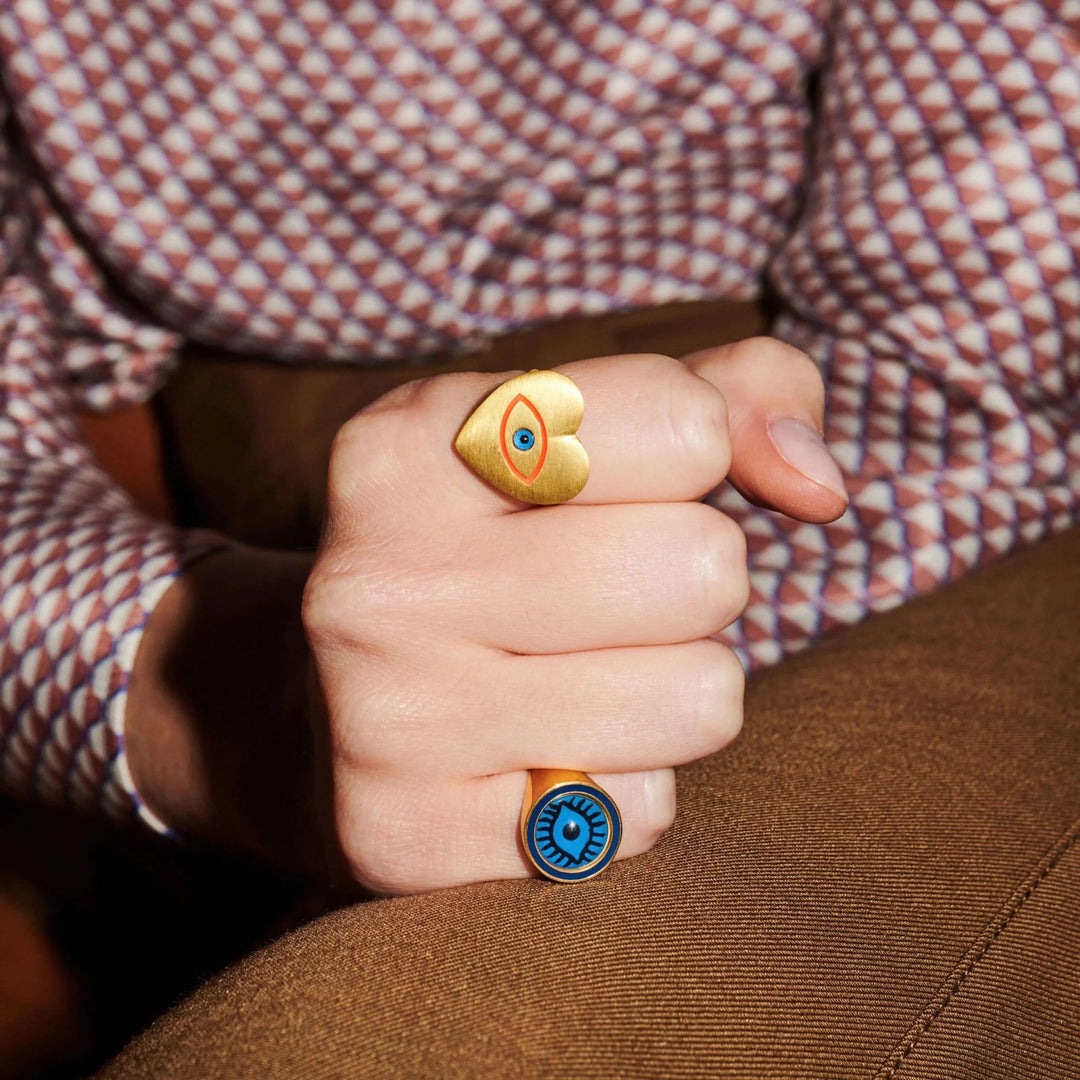 Neon Blue Evil Eye Chevalier - Eye M Eyes - Ileana Makri