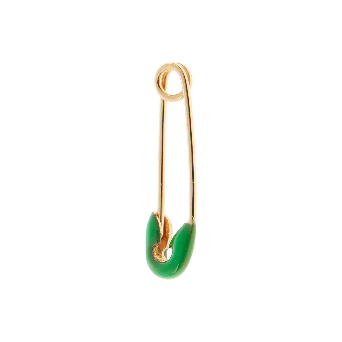 Neon Green Enamel Safety Pin Earring - Eye M Safety Pins - Ileana Makri store