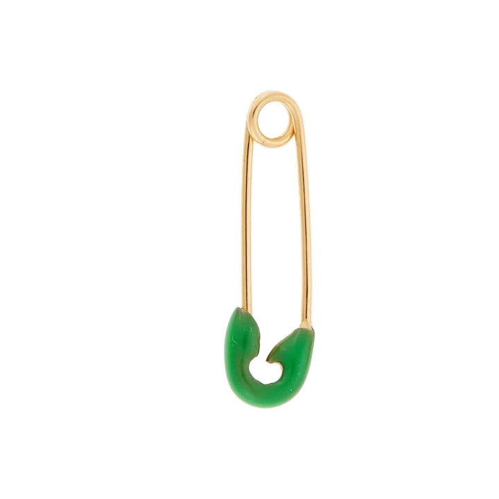 Neon Green Enamel Safety Pin Earring - Eye M Safety Pins - Ileana Makri
