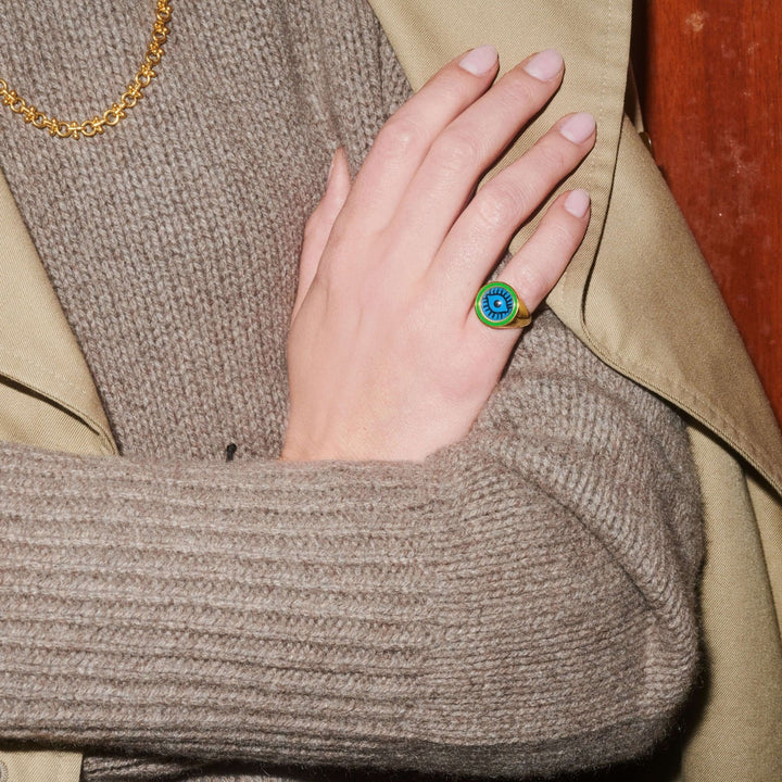 Neon Green Evil Eye Chevalier - Eye M Eyes - Ileana Makri