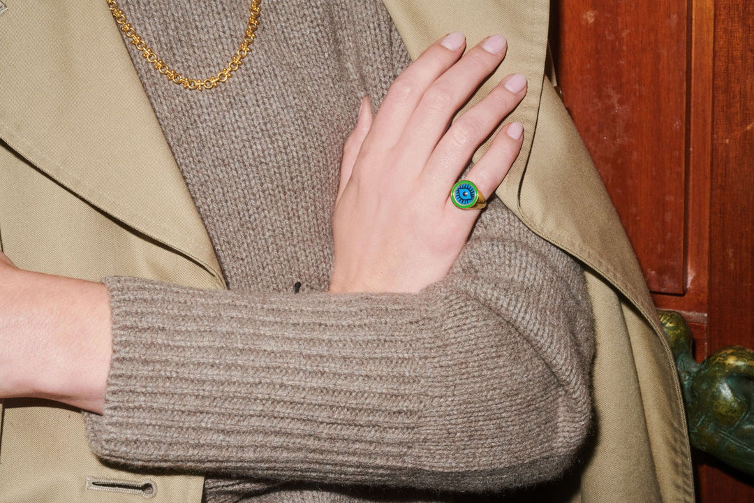 Neon Green Evil Eye Chevalier - Eye M Eyes - Ileana Makri