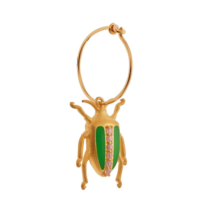 Neon Leaf Beetle Hoops Green Pink - Eye M Jungle - Ileana Makri