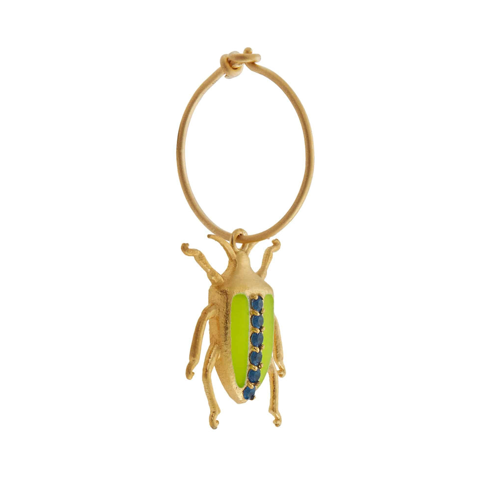 Neon Leaf Beetle Hoops Yellow Blue - Eye M Jungle - Ileana Makri