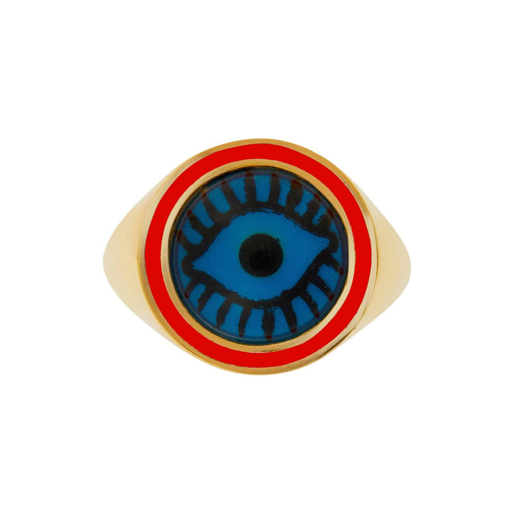 Neon Orange Evil Eye Chevalier - Eye M Eyes - Ileana Makri store