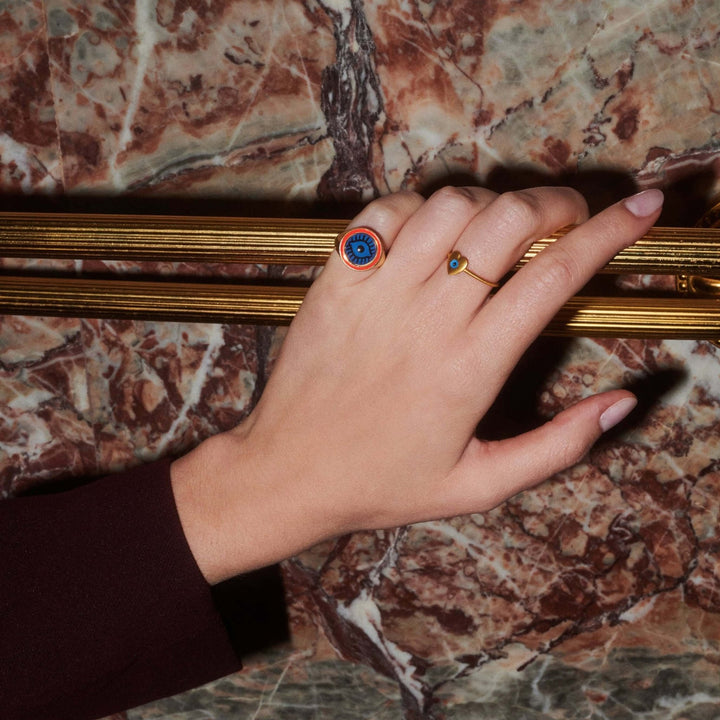 Neon Orange Evil Eye Chevalier - Eye M Eyes - Ileana Makri